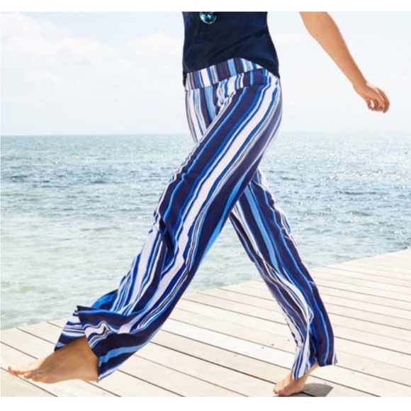 Lilly Pulitzer Pants - Lilly Pulitzer blue and white striped palazzo pants size xs